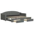 Miniatyrbillede 2 af 10: daybed med udtræk og skuffer 80x200 cm stof mørkegrå