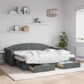 Miniatyrbillede 1 af 10: daybed med udtræk og skuffer 80x200 cm stof mørkegrå