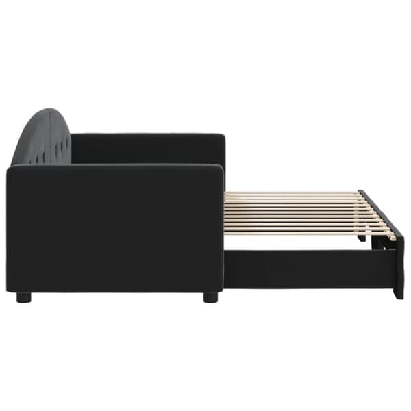 Dagbädd utdragbar svart 80x200 cm sammet