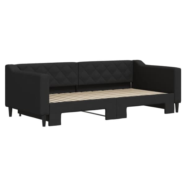 Dagbädd utdragbar svart 90x190 cm tyg