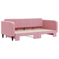 Miniatyrbillede 3 af 10: daybed med udtræk 100x200 cm velour lyserød