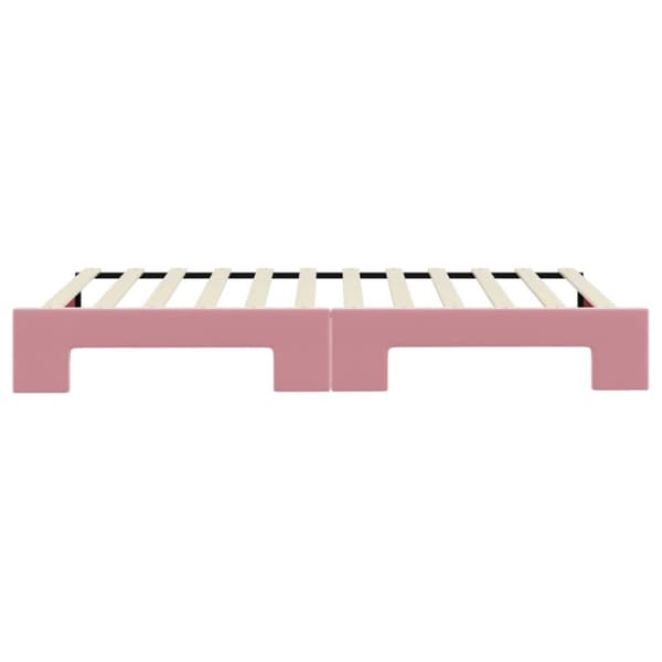 daybed med udtræk 100x200 cm velour lyserød