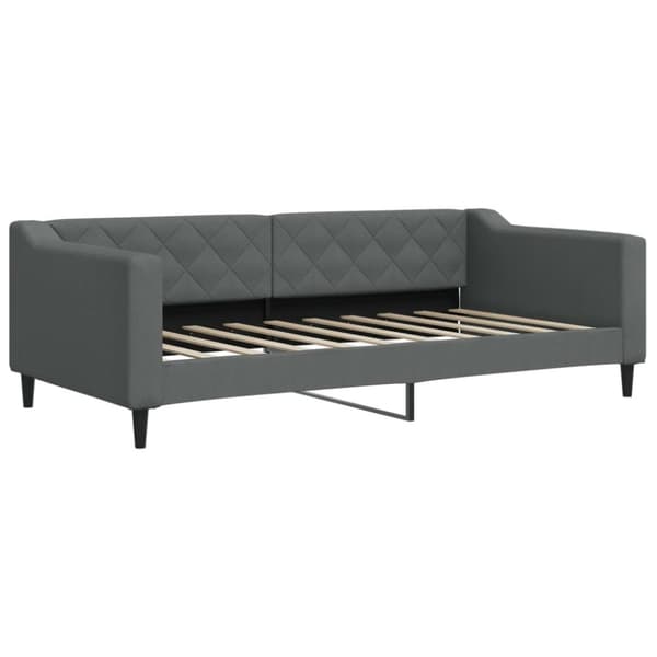 daybed med udtræk og skuffer 90x190 cm stof mørkegrå