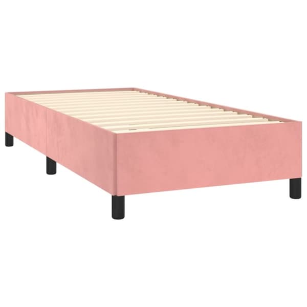 Ramsäng med madrass rosa 80x200 cm sammet