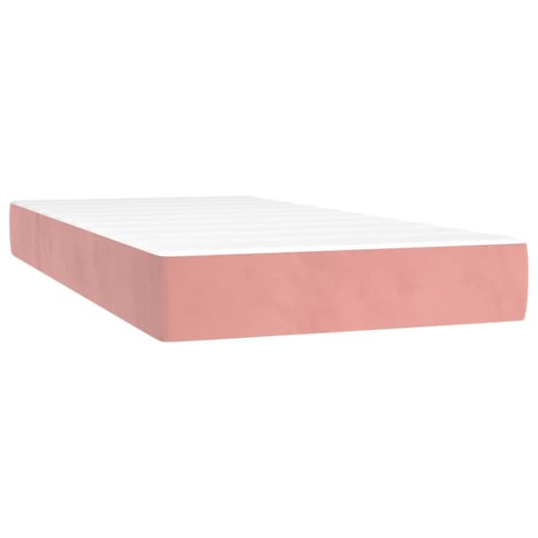 Ramsäng med madrass rosa 80x200 cm sammet