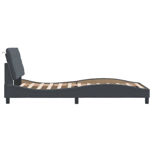 sengeramme med sengegavl 100x200 cm fløjl mørkegrå
