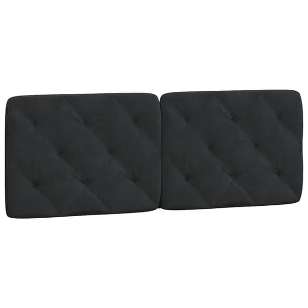 sengeramme med sengegavl 140x200 cm fløjl sort