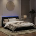 Miniatyrbillede 5 af 10: sengeramme med LED-lys 160x200 cm velour sort