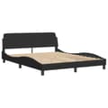 Miniatyrbillede 9 af 10: sengeramme med LED-lys 160x200 cm velour sort