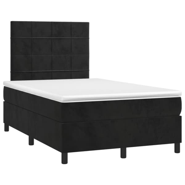 kontinentalseng med madras 120x190 cm velour sort