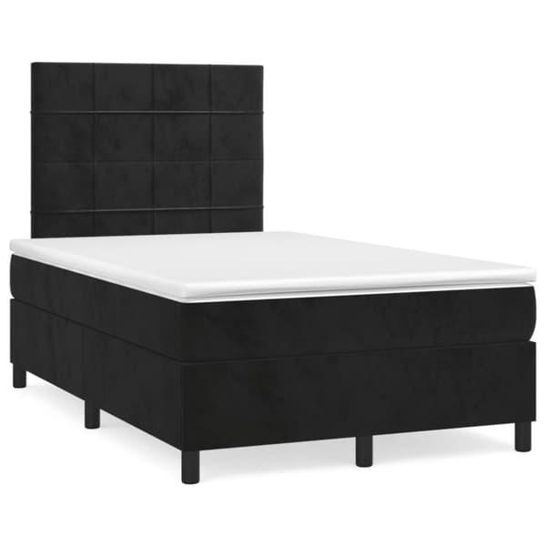 kontinentalseng med madras 120x190 cm velour sort