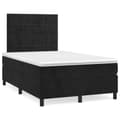 Miniatyrbillede 1 af 9: kontinentalseng med madras 120x190 cm velour sort