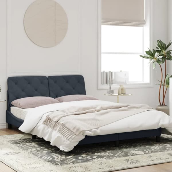 sengeramme med sengegavl 120x200 cm fløjl mørkegrå