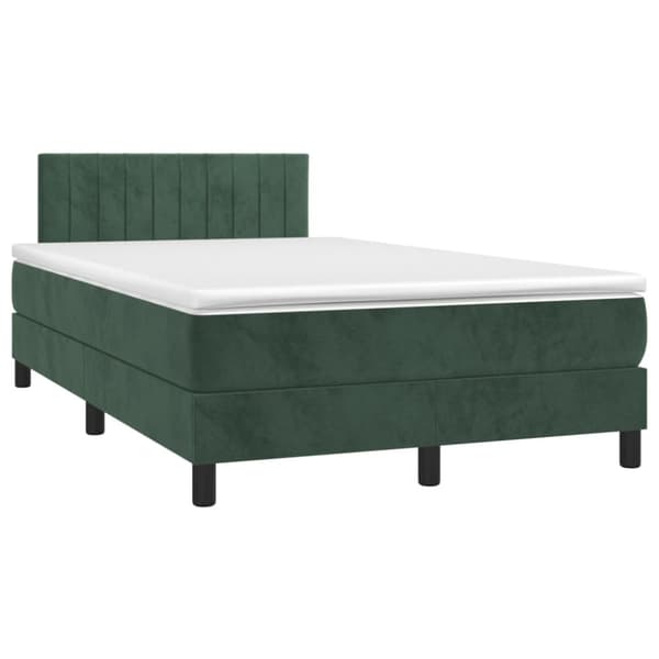 kontinentalseng med madras 120x190 cm velour mørkegrøn