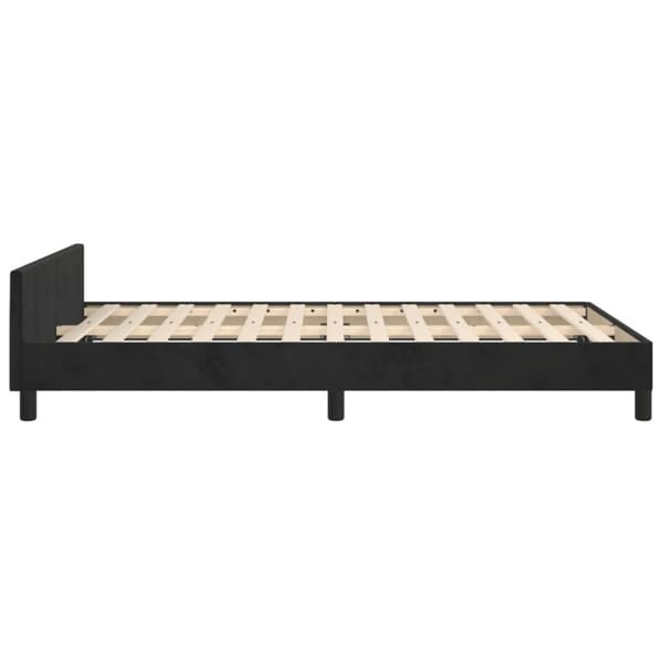 sengeramme med sengegavl 120x190 cm velour sort