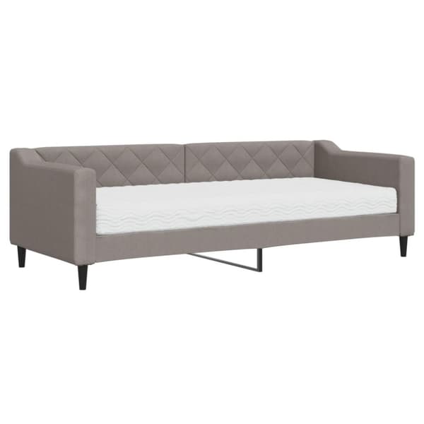 Dagbädd med madrass taupe 80x200 cm tyg
