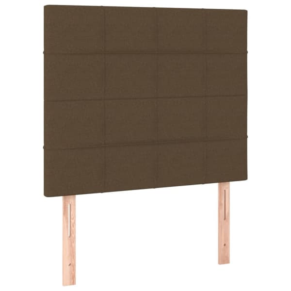 Ramsäng med madrass mörkbrun 90x190 cm tyg
