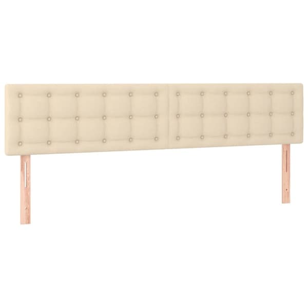 kontinentalseng med madras 160x200 cm stof cremefarvet