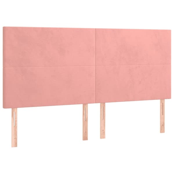 sengeramme med sengegavl 160x200 cm fløjl pink