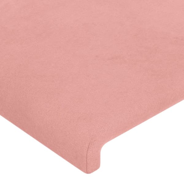 sengeramme med sengegavl 160x200 cm fløjl pink