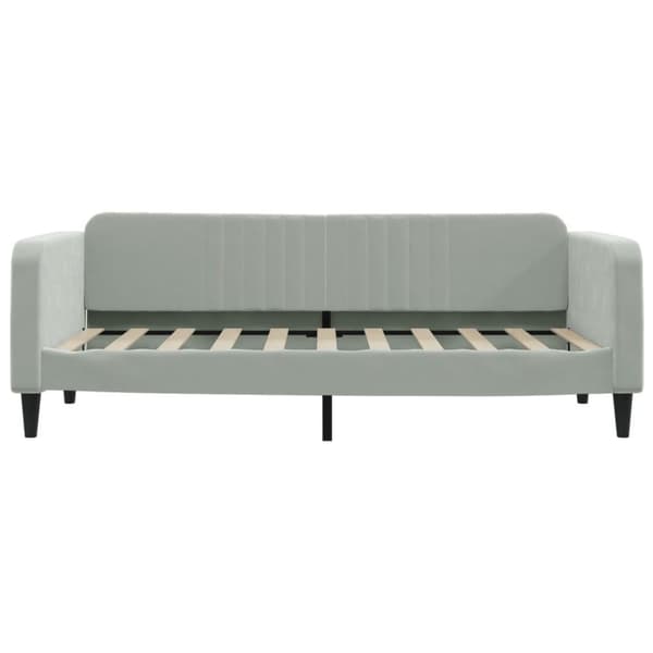 daybed med madras 90x190 cm velour lysegrå