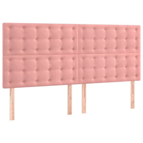 Ramsäng med madrass rosa 160x200 cm sammet