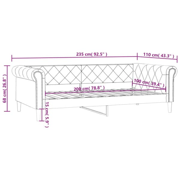 Dagbädd gräddvit 100x200 cm konstläder