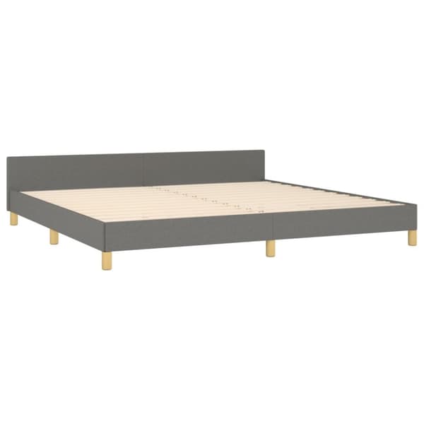 sengeramme med sengegavl 200x200 cm stof mørkegrå