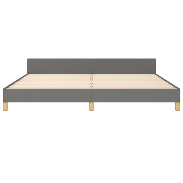 sengeramme med sengegavl 200x200 cm stof mørkegrå