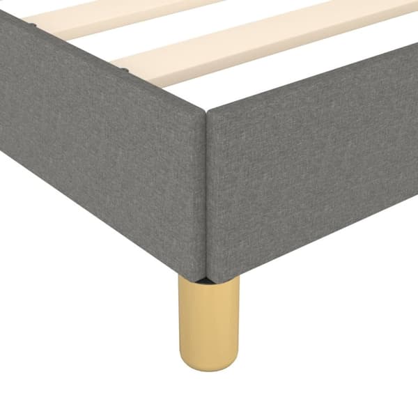 sengeramme med sengegavl 200x200 cm stof mørkegrå