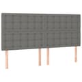 Miniatyrbillede 9 af 10: sengeramme med sengegavl 200x200 cm stof mørkegrå