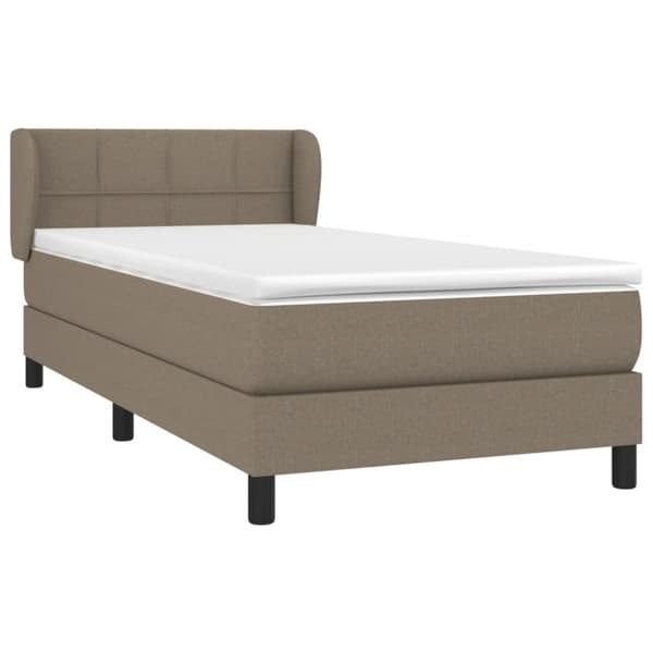 Ramsäng med madrass taupe 100x200 cm tyg