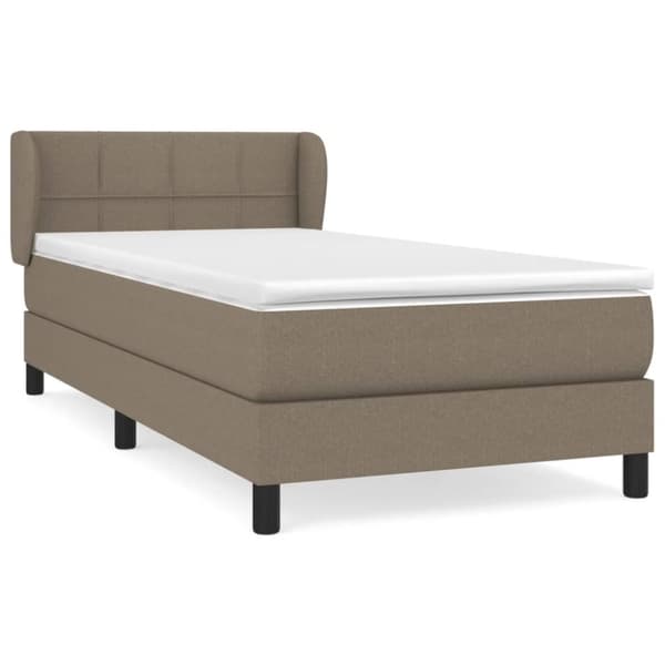 Ramsäng med madrass taupe 100x200 cm tyg