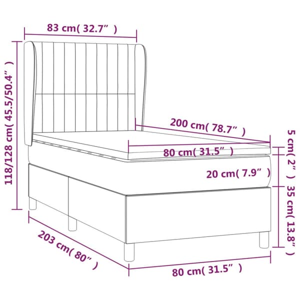 Ramsäng med madrass mörkgrön 80x200 cm sammet