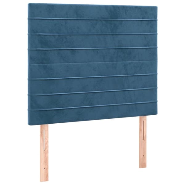 Ramsäng med madrass mörkblå 90x190 cm sammet
