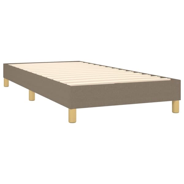 Ramsäng med madrass taupe 100x200 cm tyg
