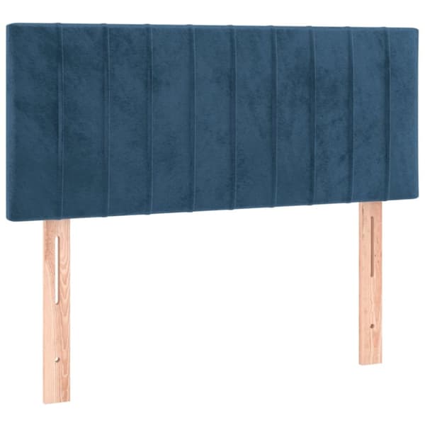 kontinentalseng med madras 90x190 cm fløjl mørkeblå