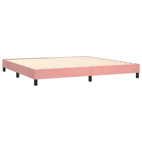 kontinentalseng med madras 200x200 cm fløjl lyserød