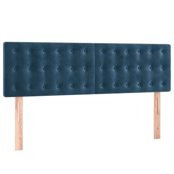 kontinentalseng med madras 140x190 cm fløjl mørkeblå