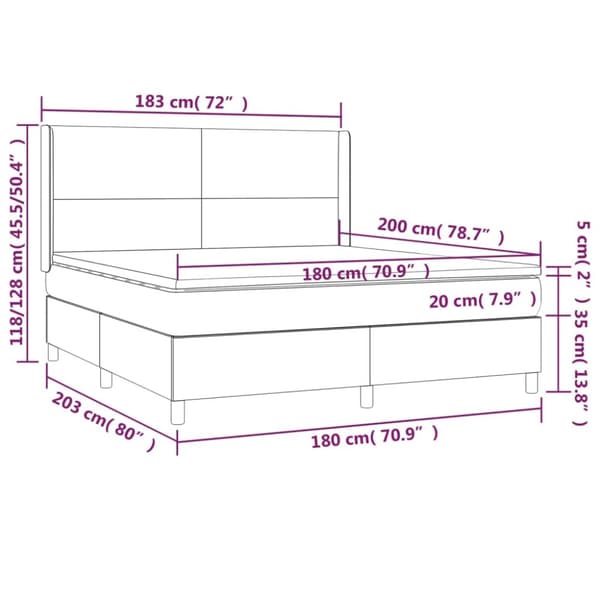 Continental Bed patja Cream Kangas 180x200 cm