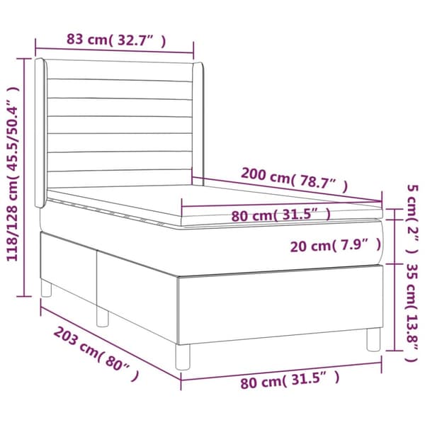 kontinentalseng med madras 80x200 cm fløjl lyserød