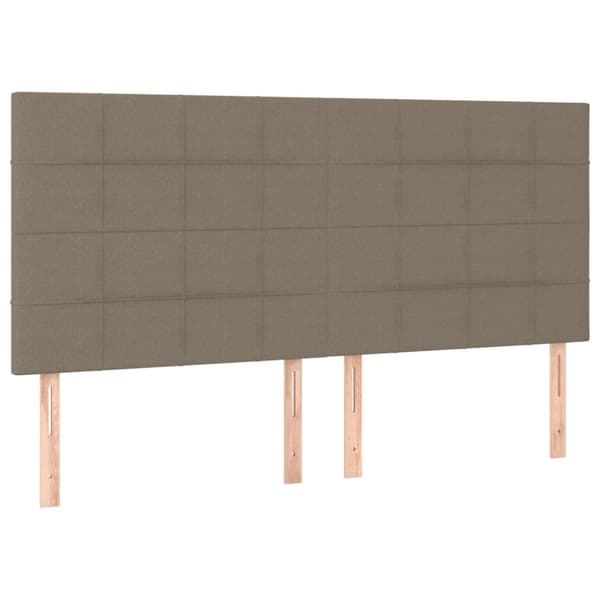 Mannermainen sänky patjalla, taupe, 200 x 200 cm, kangas