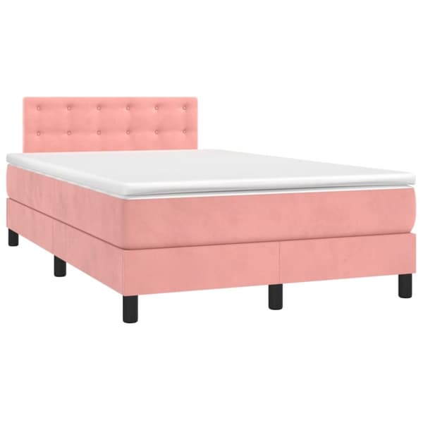 Ramsäng med madrass rosa 120x200 cm sammet