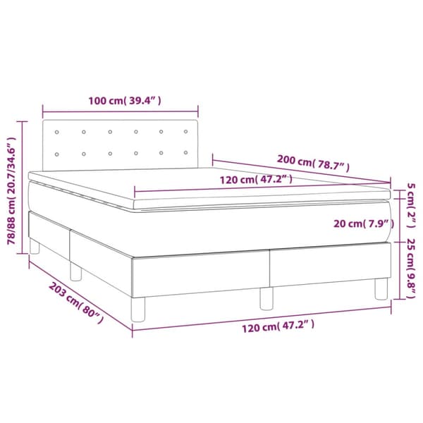 Ramsäng med madrass rosa 120x200 cm sammet
