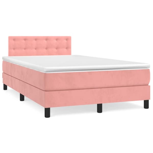 Ramsäng med madrass rosa 120x200 cm sammet