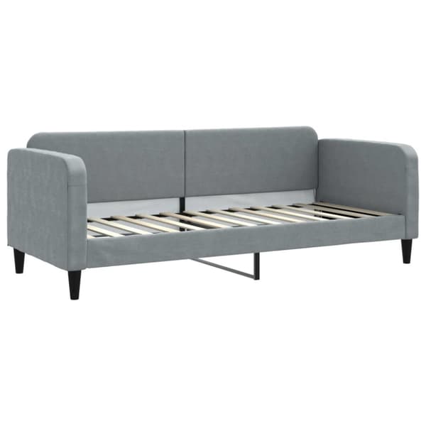 Dagbädd med madrasser utdragbar ljusgrå 80x200 cm tyg