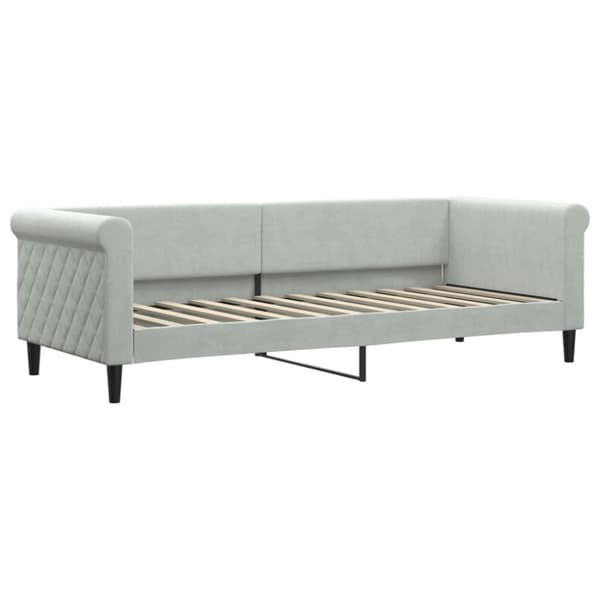Dagbädd utdragbar med madrasser ljusgrå 80x200 cm sammet