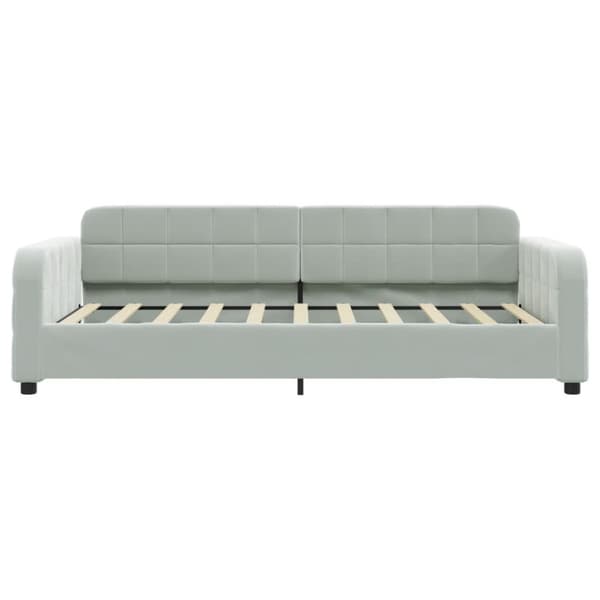 daybed med udtræk og skuffer 90x190 cm velour lysegrå