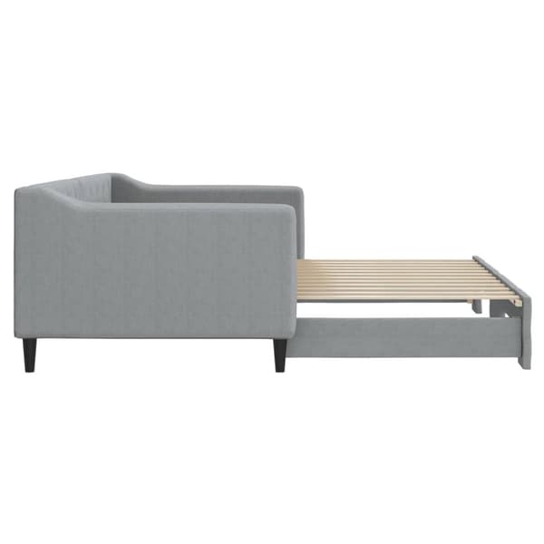 daybed med udtræk 90x200 cm stof lysegrå