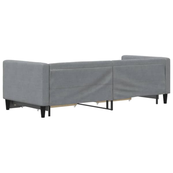 Dagbädd utdragbar med lådor ljusgrå 80x200 cm tyg